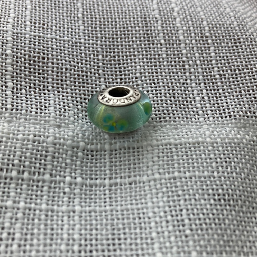 Pandora Green/Blue Flowers Charm